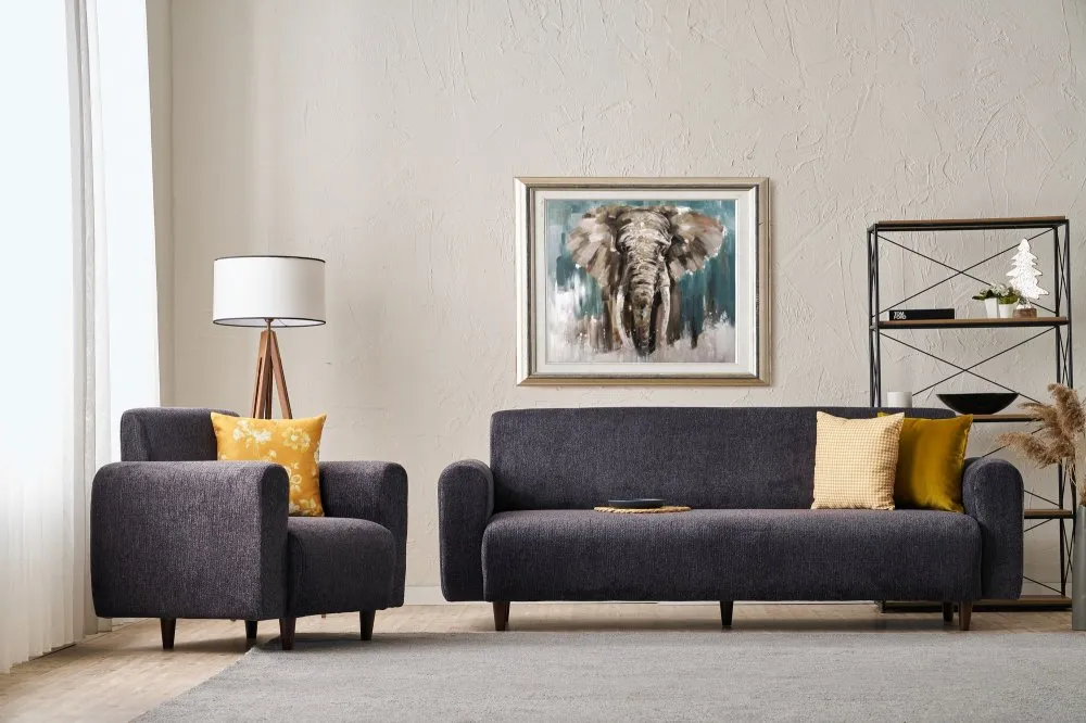 Sofa i fotelja Noya Chenille Anthracite