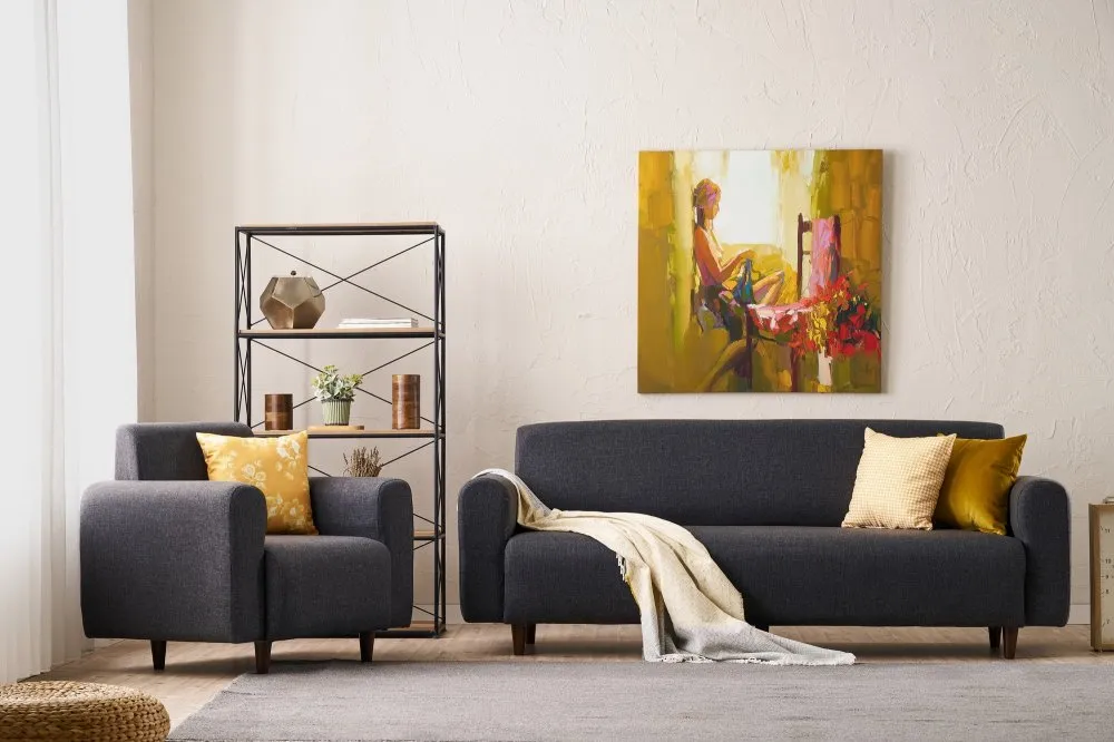 Sofa i fotelja Noya Linen Anthracite