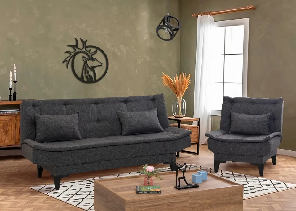 Sofa i fotelja Santo S 1053 Anthracite