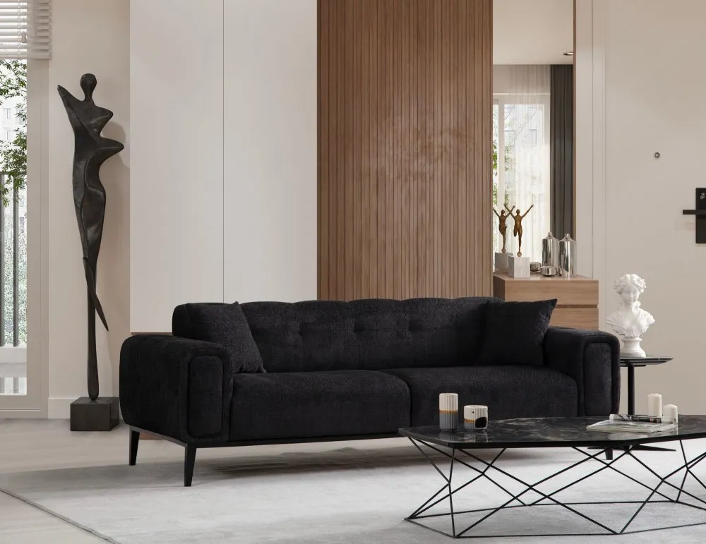 Sofa trosed Athena 3 Seater Black