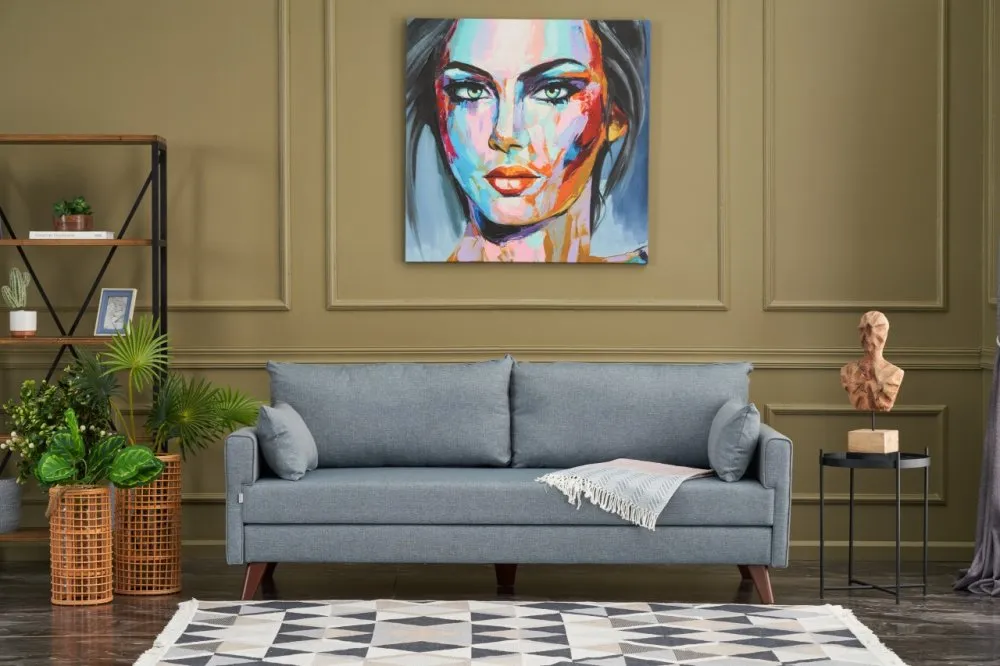 Sofa trosed Bella Soft Uclu Koltuk Blue