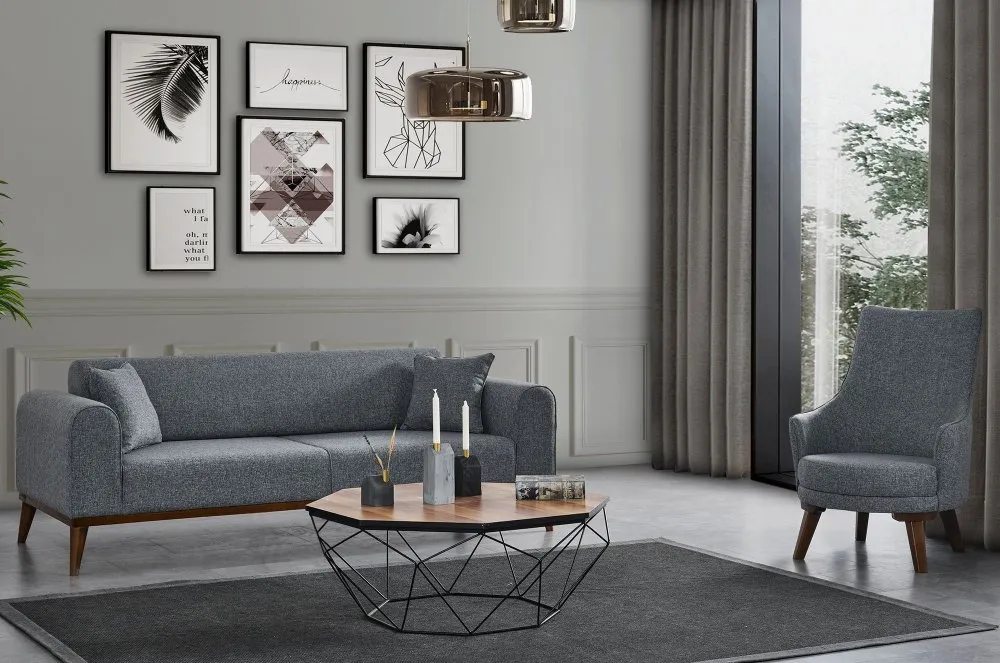 Sofa trosed Cofi 3 Seater Light Grey