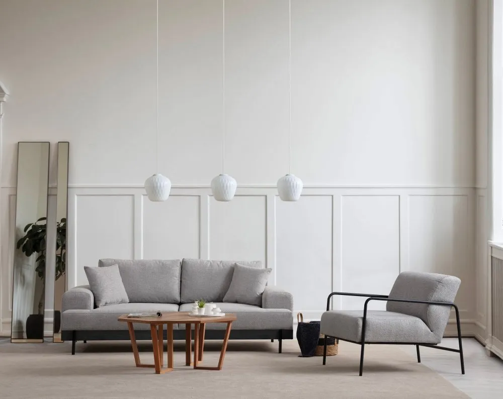 Sofa trosed Eti Black 3 Seater Grey