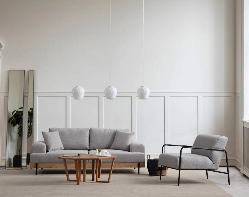 Sofa trosed Eti Oak 3 Seater Grey
