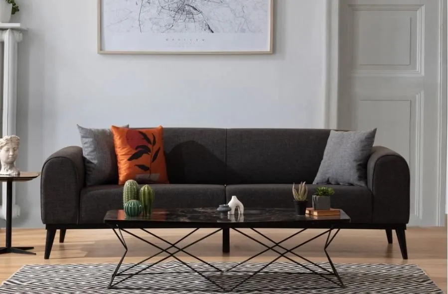 Sofa trosed Kapri 3 Seater Anthracite
