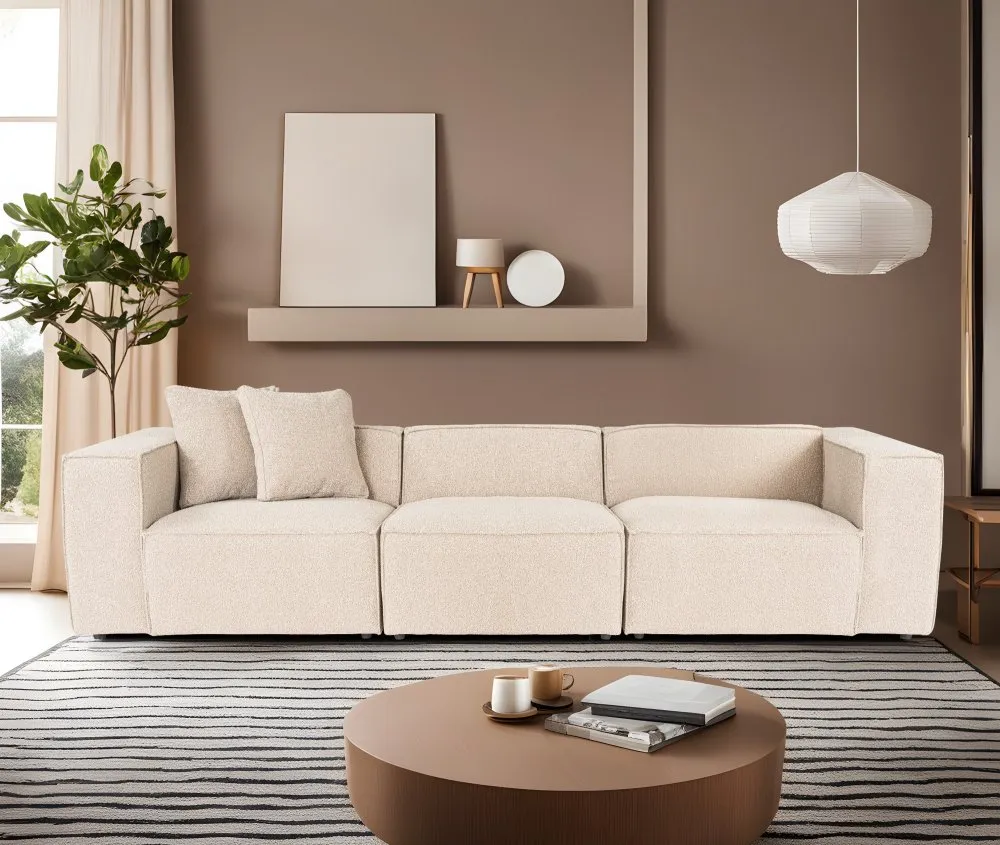 Sofa trosed Lora 3 Seater Peach