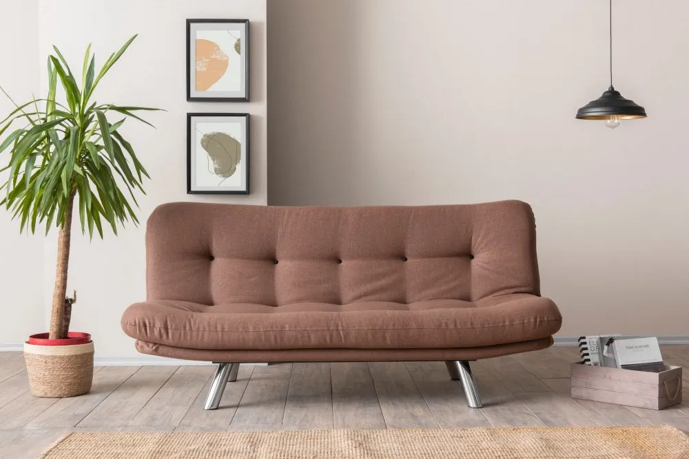 Sofa trosed Misa Small Sofabed Light Brown