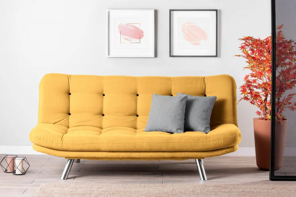 Sofa trosed Misa Sofabed Mustard