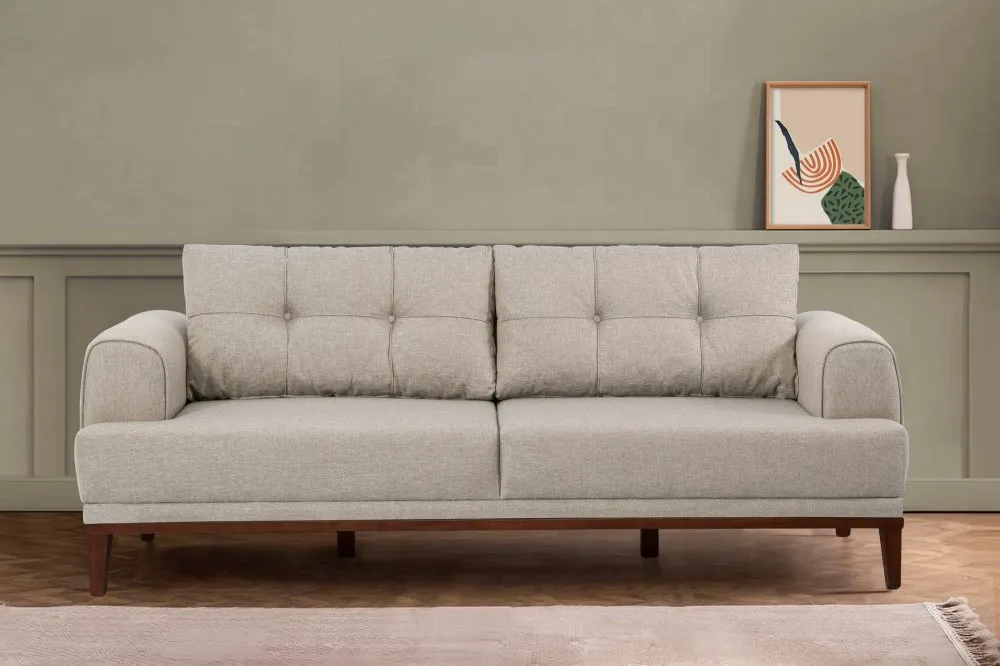 Sofa trosed Vina 3 Cream Walnut