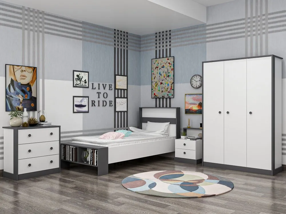 Spavaća soba Life White Anthracite