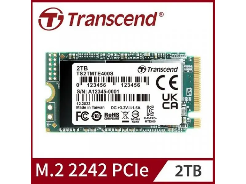 2TB, M.2 2242 PCIe Gen3x4 NVMe SSD (TS2TMTE400S)