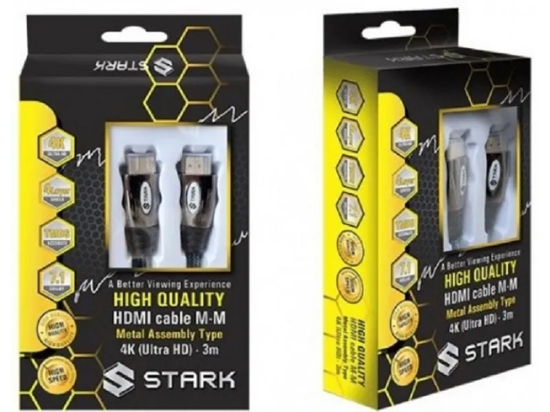 HDMI M-M, pozlaćen 4K(Ultra HD), metalno kućište, podržava 3D, 3m