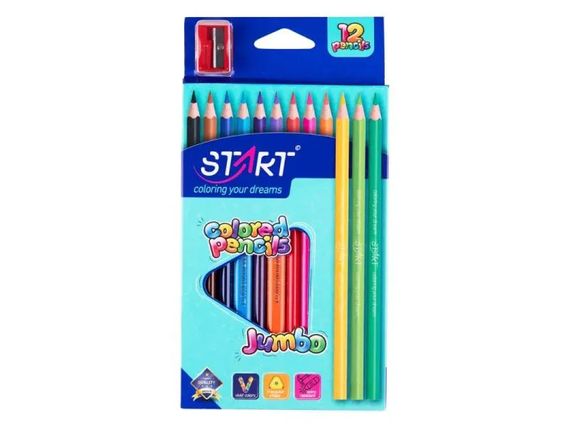 drvene bojice jumbo 12 kom triangular (STR5526)