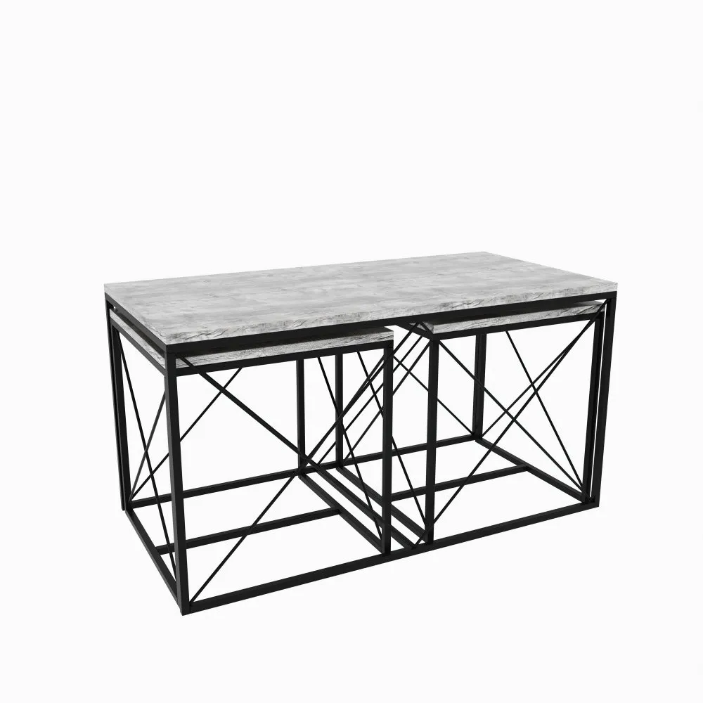 Sto za dnevnu sobu Defne Light Grey (3 kom)