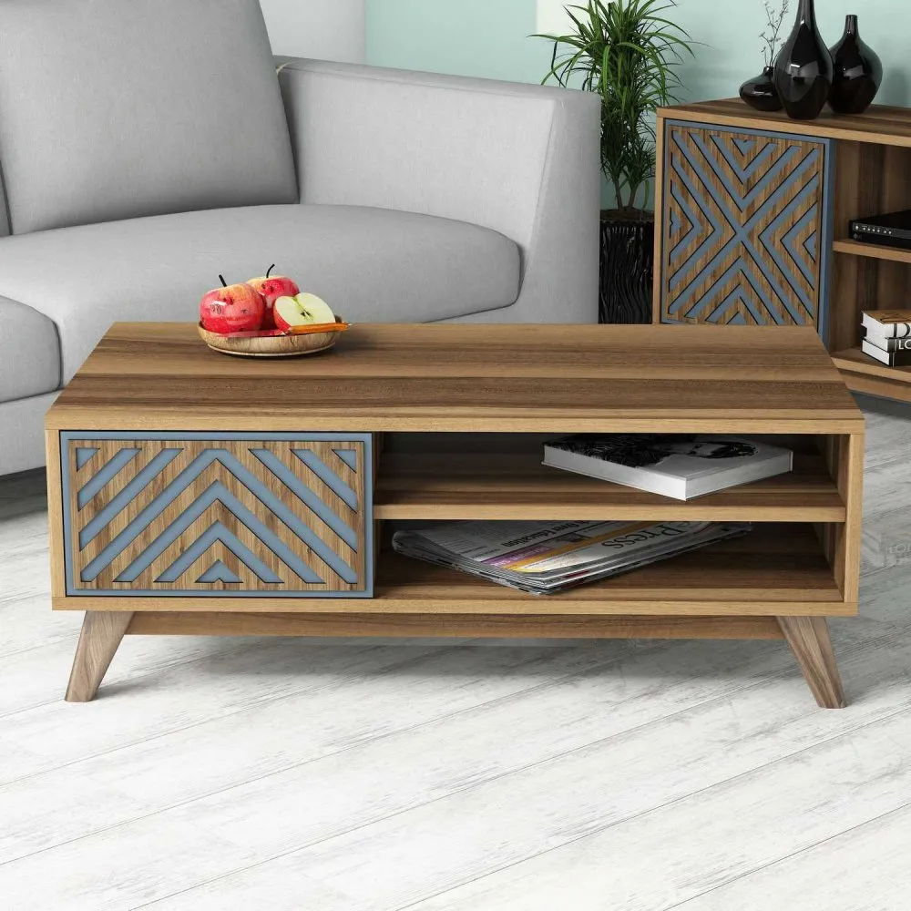 Sto za dnevnu sobu Inci Walnut Blue