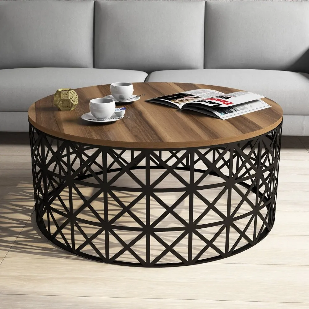 Sto za dnevnu sobu Selin Metal Ferforje Walnut