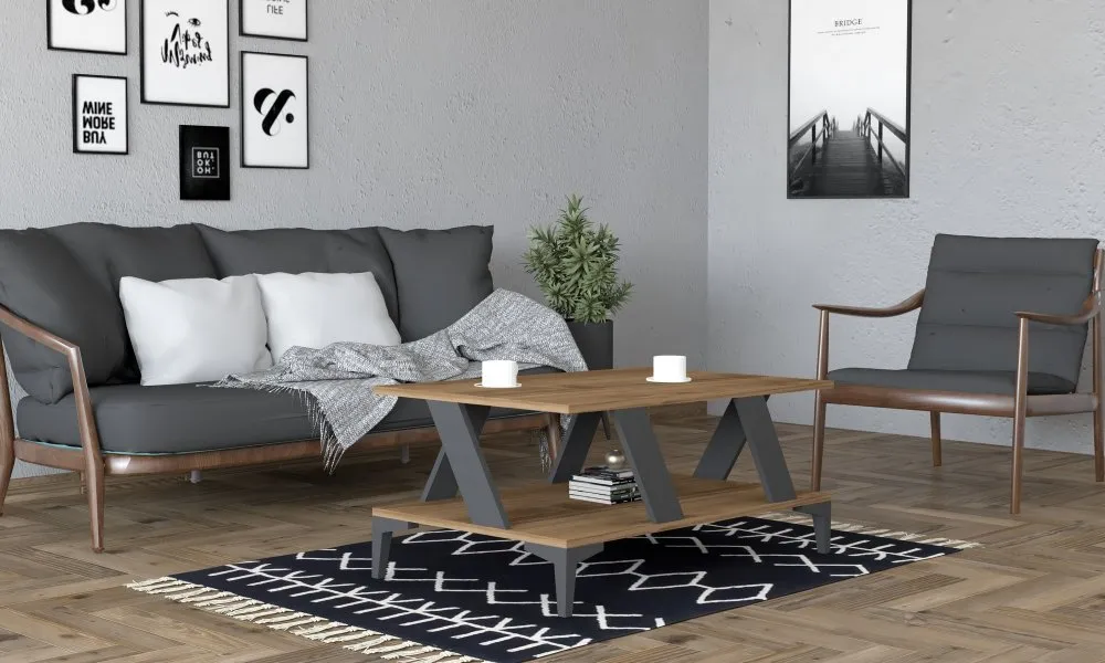 Sto za dnevnu sobu Tabla Anthracite Walnut