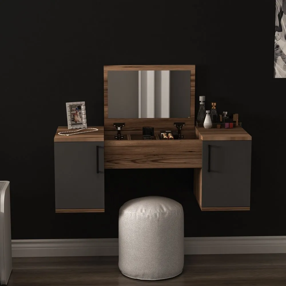Sto za šminkanje Mercan Light Walnut Anthracite