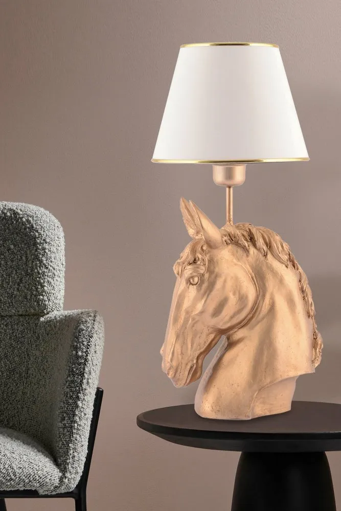 Stona lampa Horse White Gold