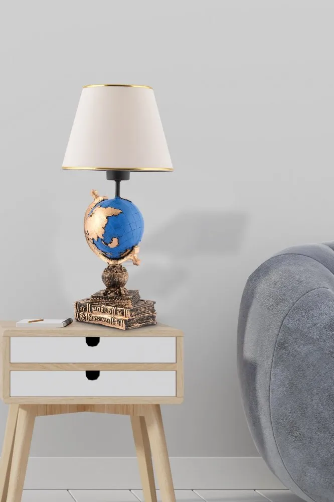 Stona lampa World White Blue