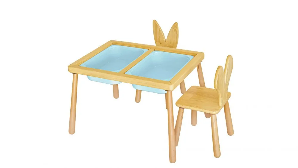 Table and 2 Chairs Blue Sto i stolica za decu