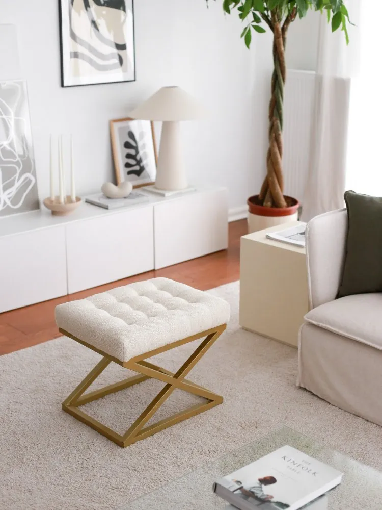 Tabure Altin Capraz Cream