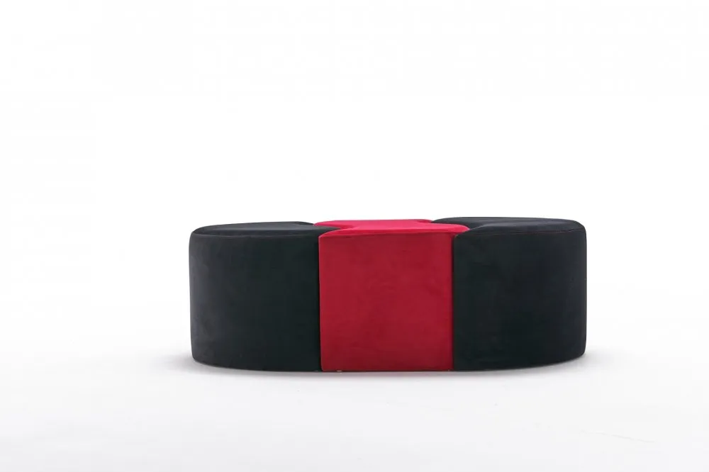 Tabure Alya Puf Black Red