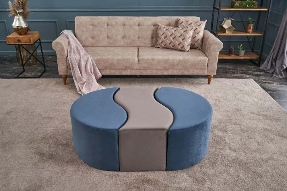 Tabure Alya Puf Blue Mink