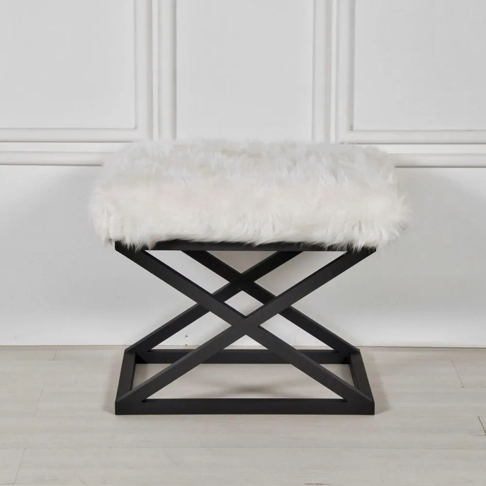 Tabure Capraz Plush Black White