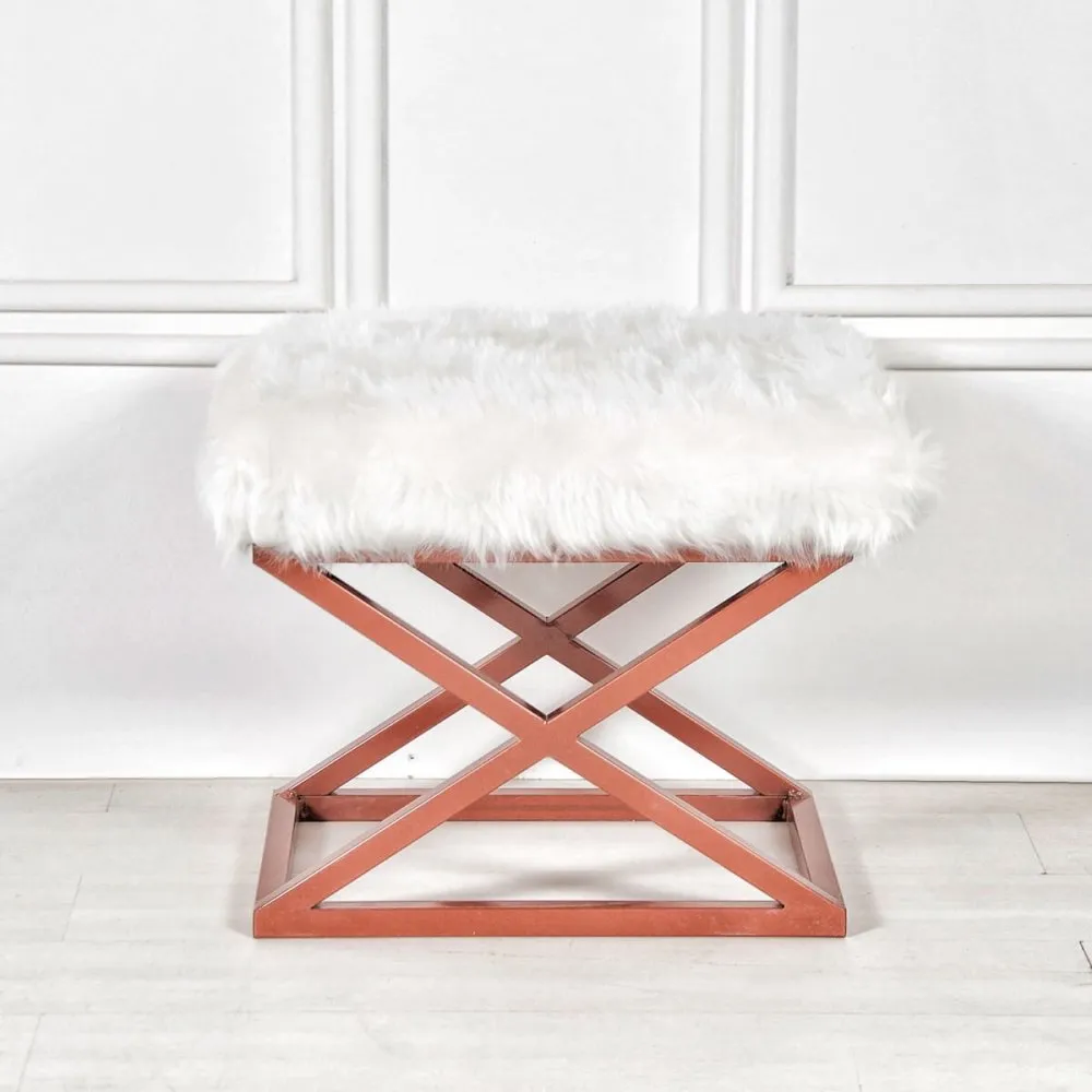 Tabure Capraz Plush Copper White