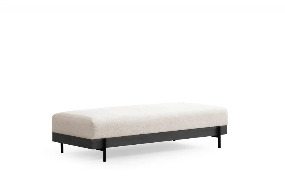 Tabure Eti Black Pouffe White