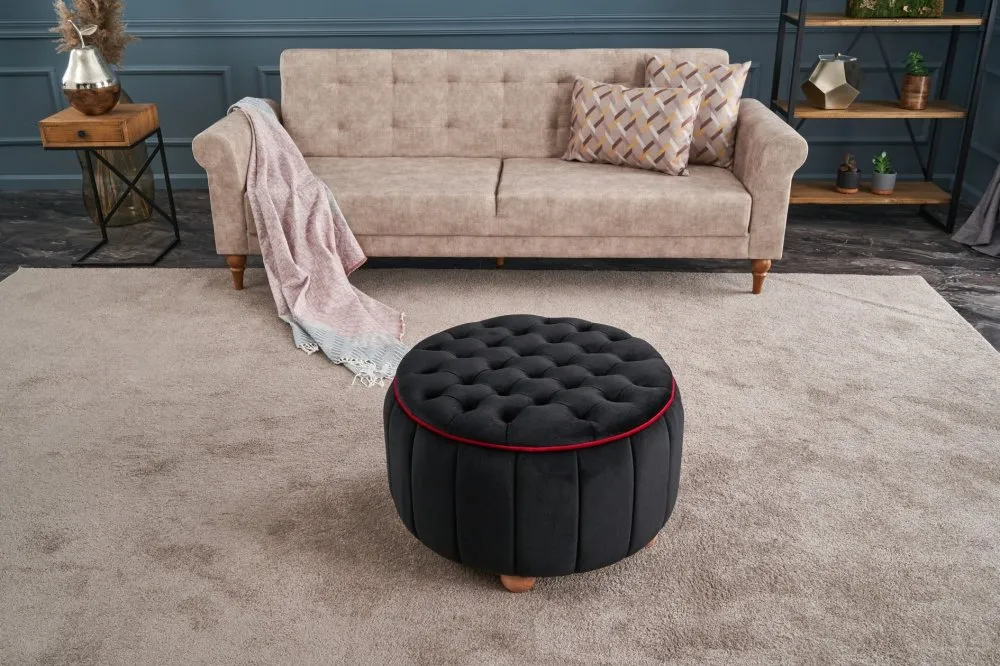 Tabure Jasmin Puf Black