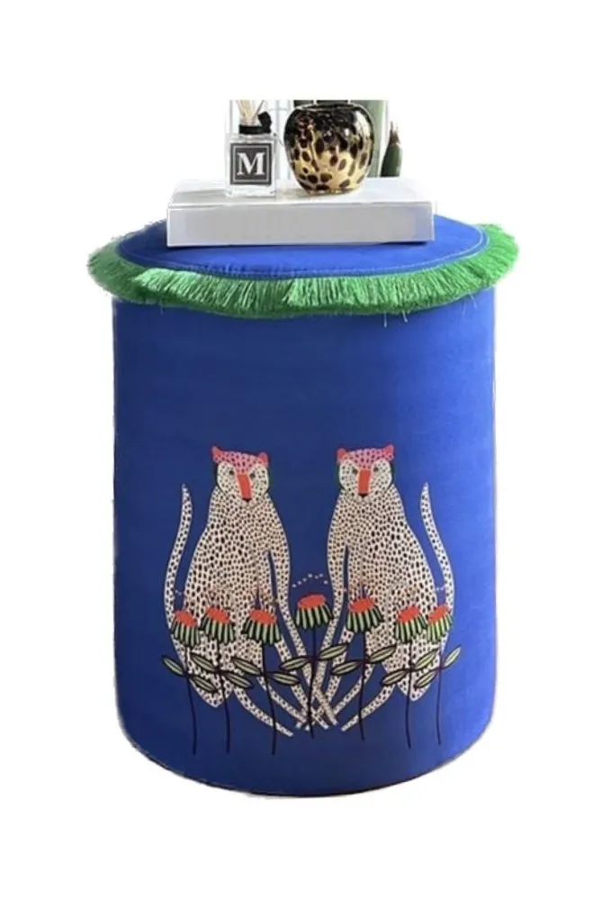 Tabure Jungle Scar Pouffe 17 Blue