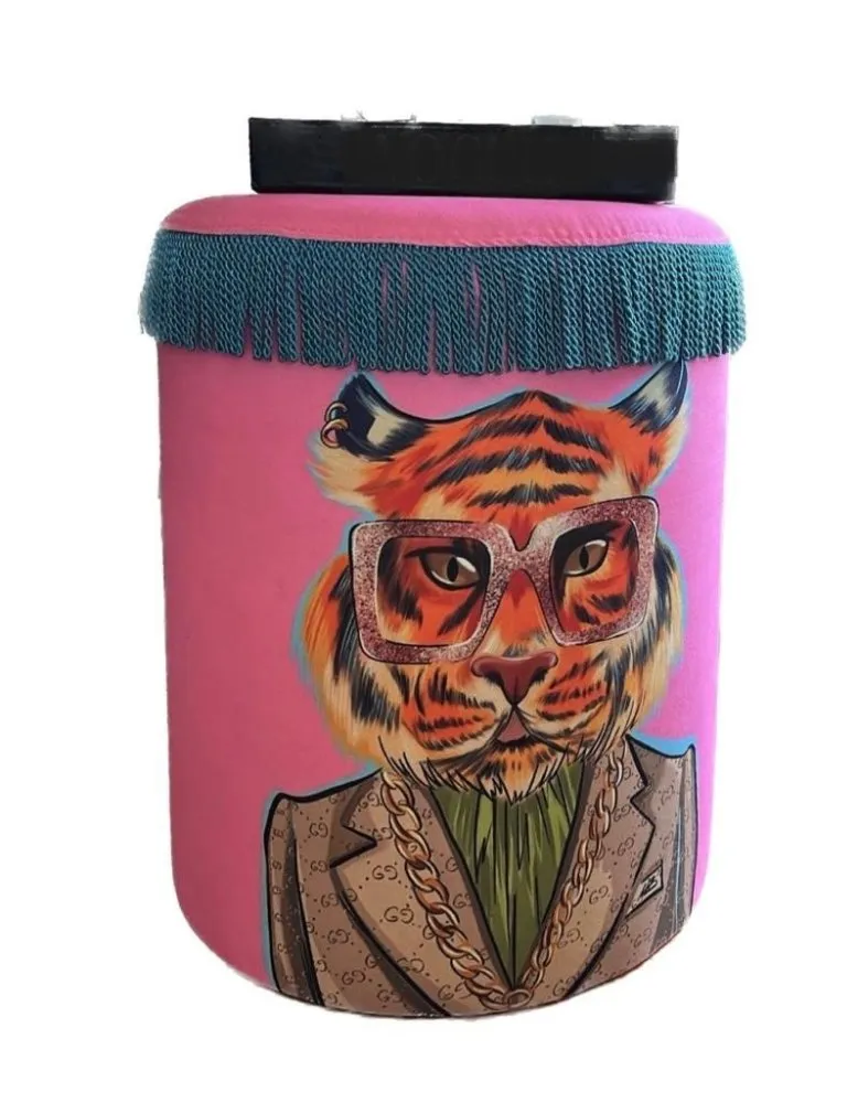 Tabure Jungle Scar Pouffe Tiger