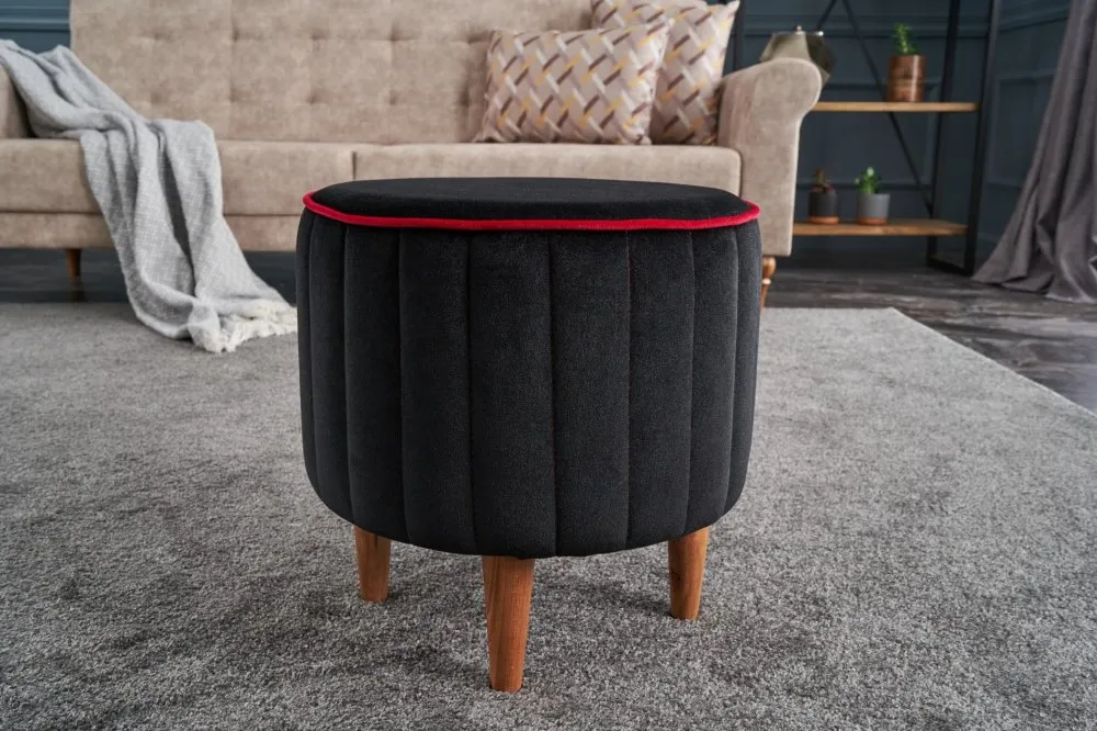 Tabure Lindy Puf Black