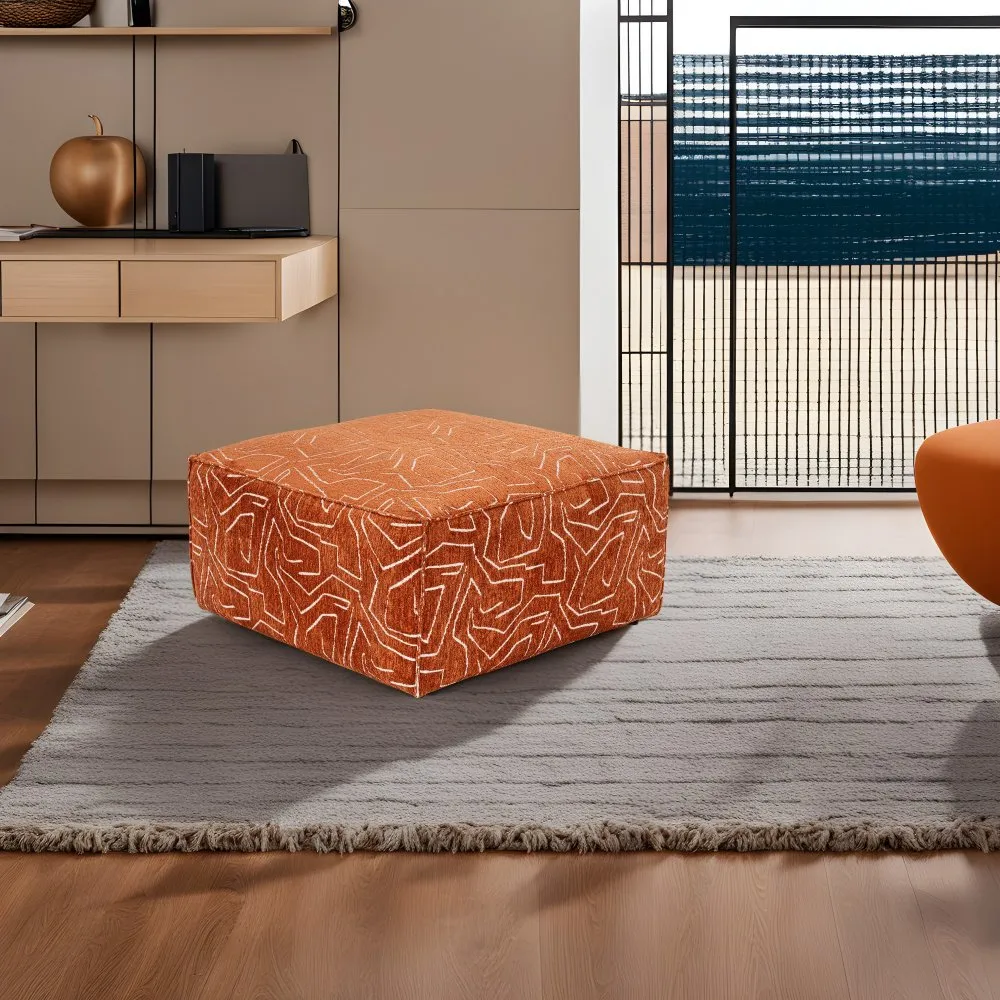 Tabure Lora Pouffe Orange