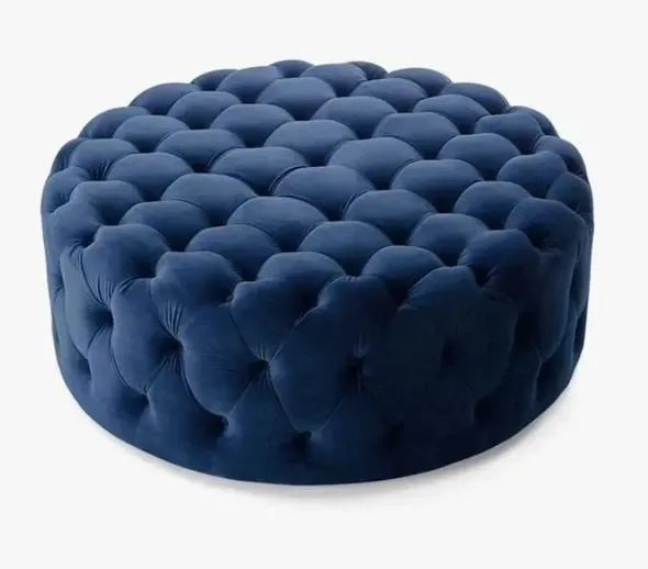 Tabure Nilka Kapitone Pouffe 70 Dark Blue