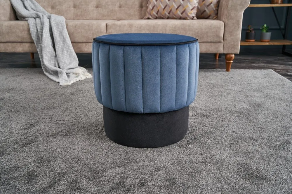Tabure Rose Puf Blue