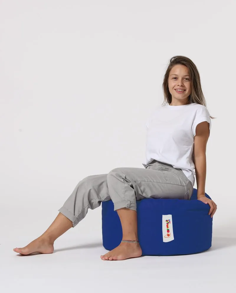Tabure Round Pouf Blue