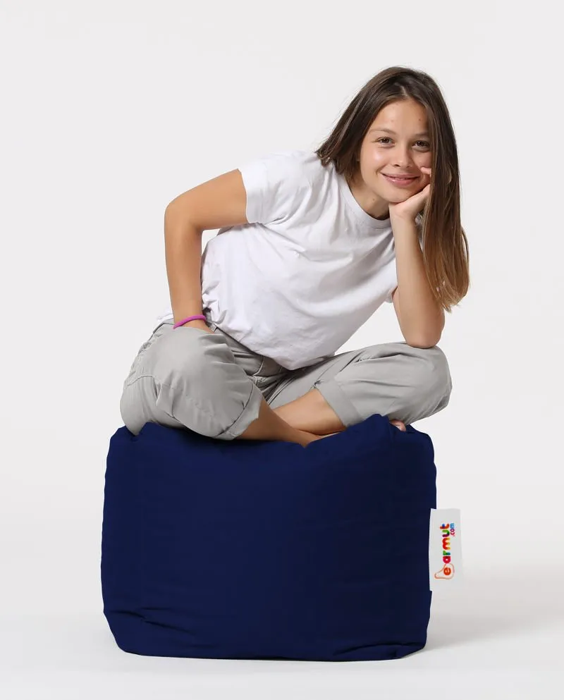 Tabure Square Pouf Dark Blue