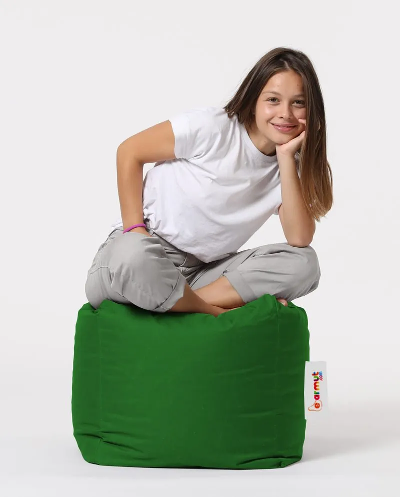 Tabure Square Pouf Green
