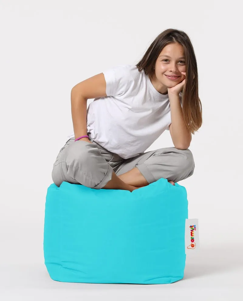 Tabure Square Pouf Turquoise