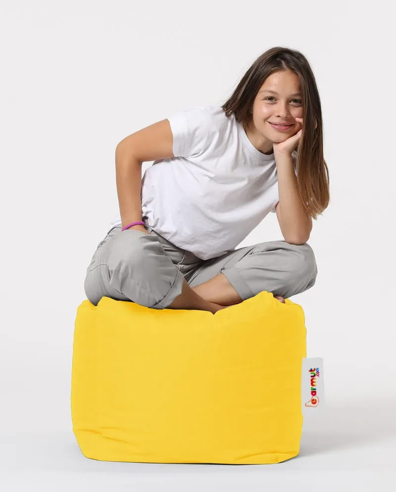 Tabure Square Pouf Yellow