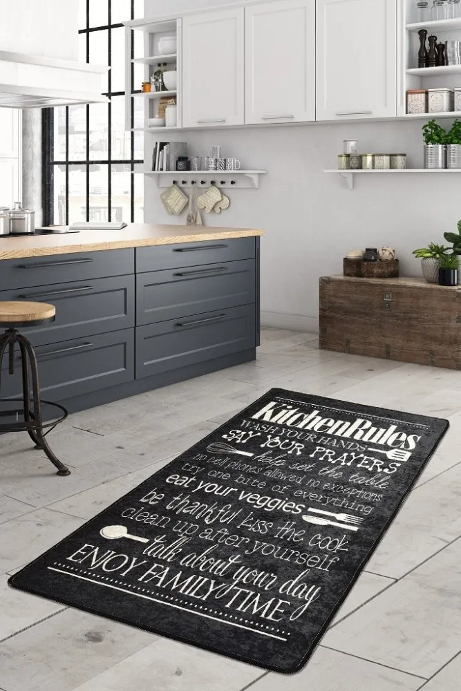 Tepih (100 x 200) Kitchen Black