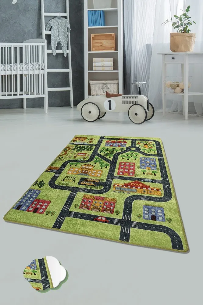 Tepih Small Town Green ( 100 x 160 )