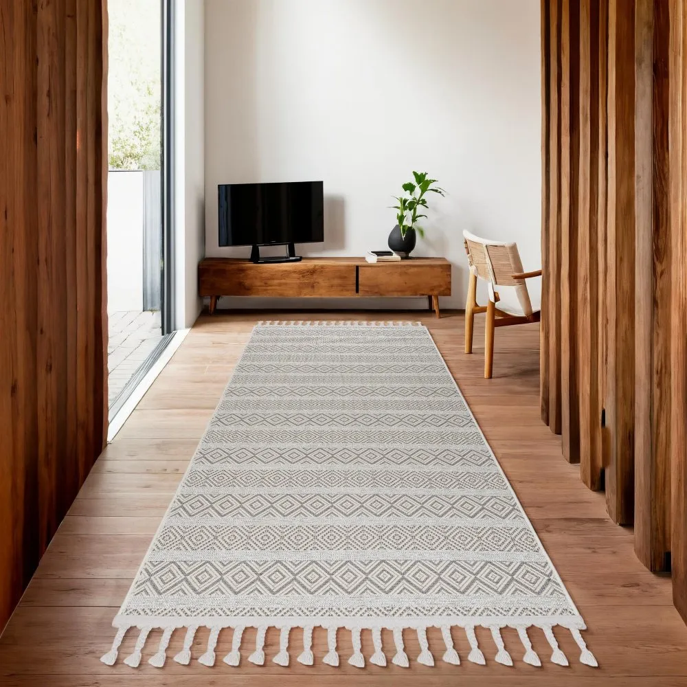 Tepih staza (100x300) Everest 6601 White