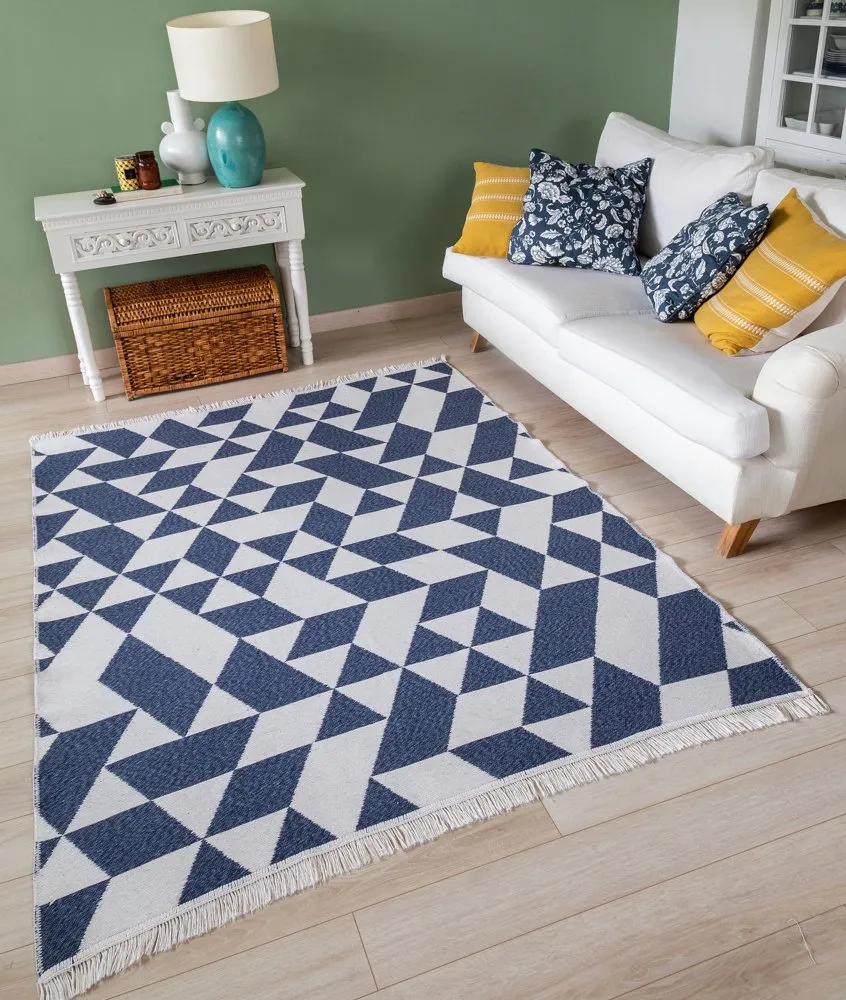 Tepih staza (80x300) 22992A White Blue