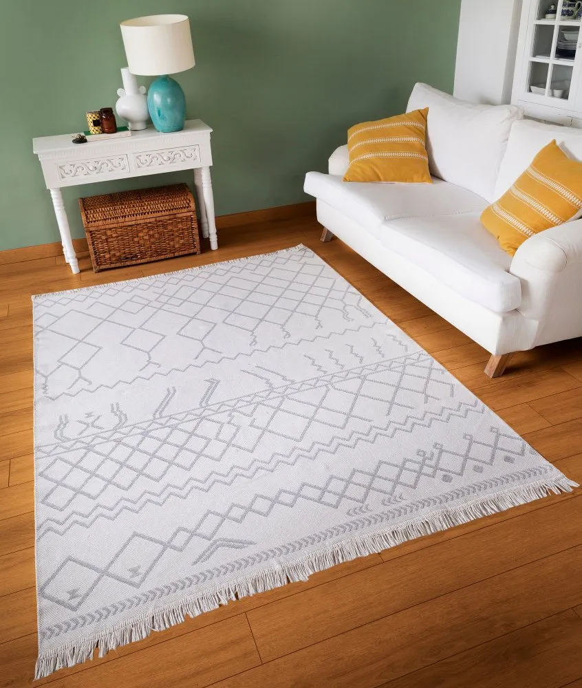 Tepih staza (80x300) 23001A White Grey