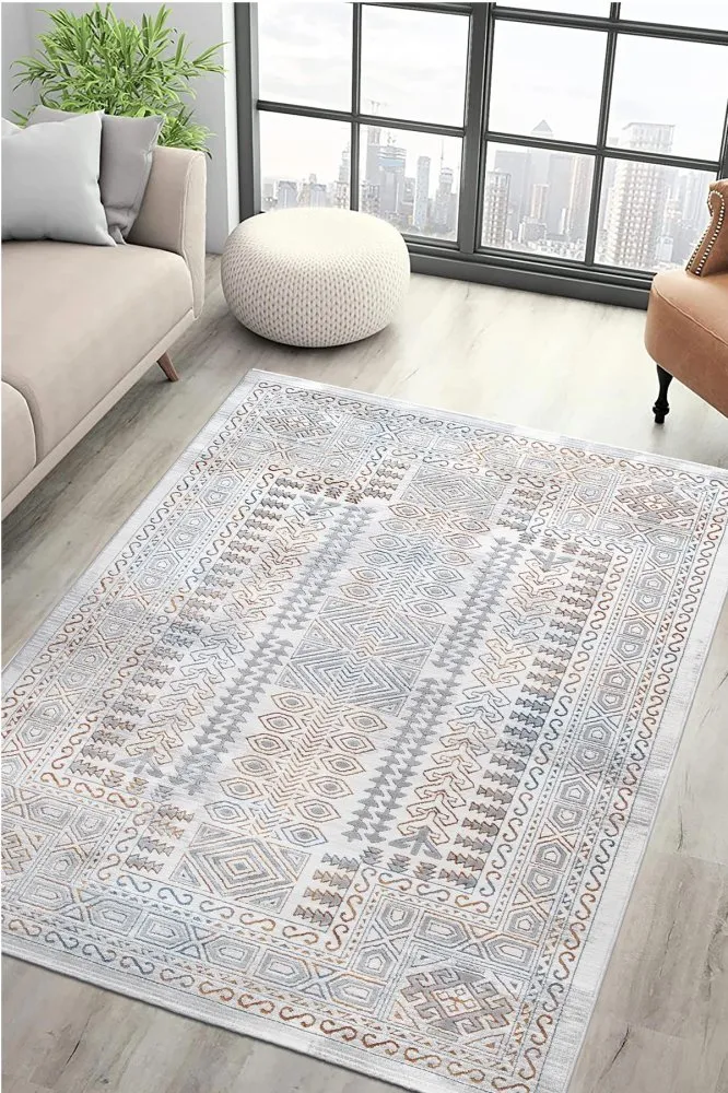 Tepih staza (80x300) Paradise M0148 White Blue