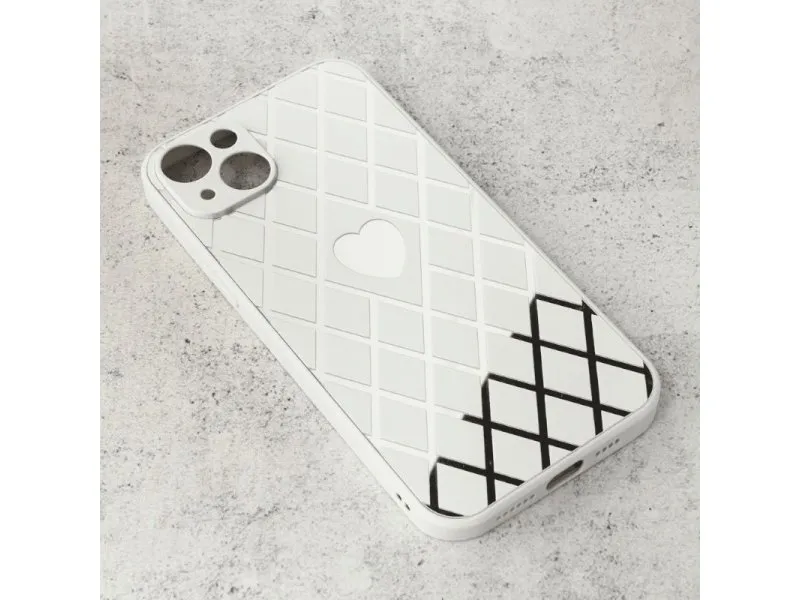 Maska Diamond Heart za iPhone 14 Plus 6.7 bela